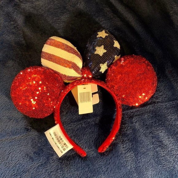 Disney Parks Minnie Mouse Patriotic Americana Ears Headband - Picture 3 of 3